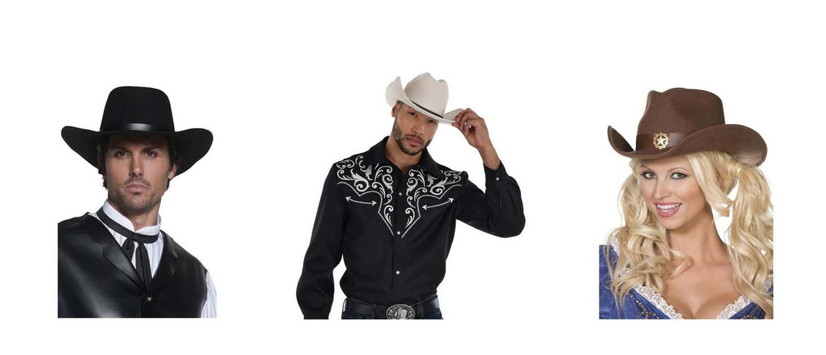 Chapeau Cow-boy Schneiders Showman Noir, Taille 6 7/8 Long Ovale, Laine