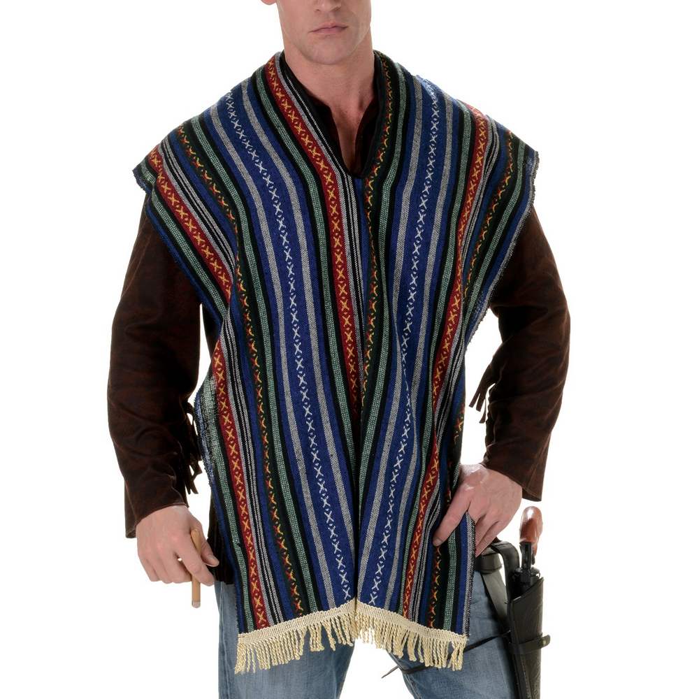 Men's Mexican Bandito Cowboy Serape- Multicolor