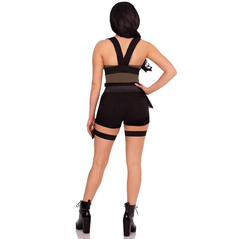 Utility Body Harness with Leg Garter & Multi-Pocket Detail