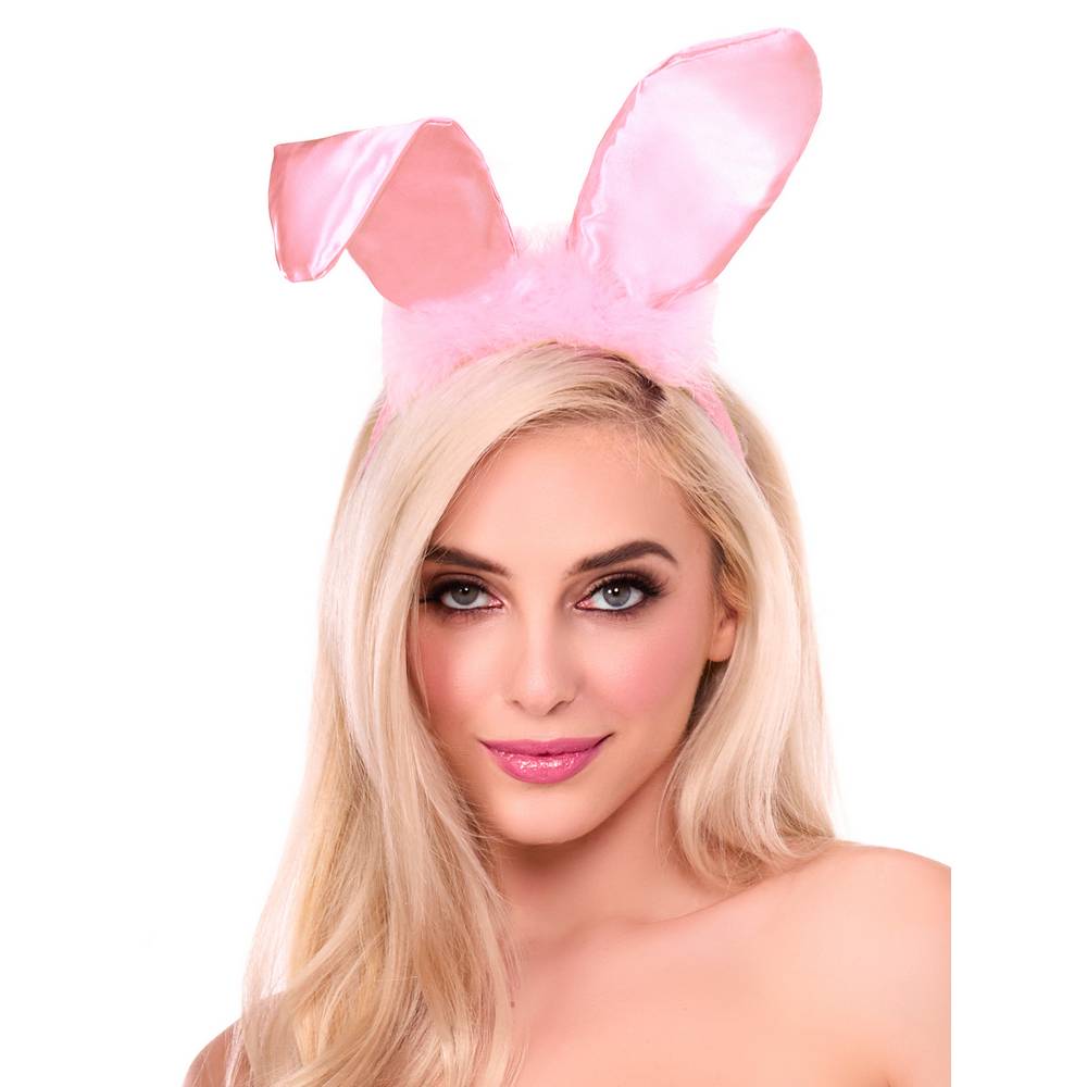 Oreilles de lapin en satin pliables - rose