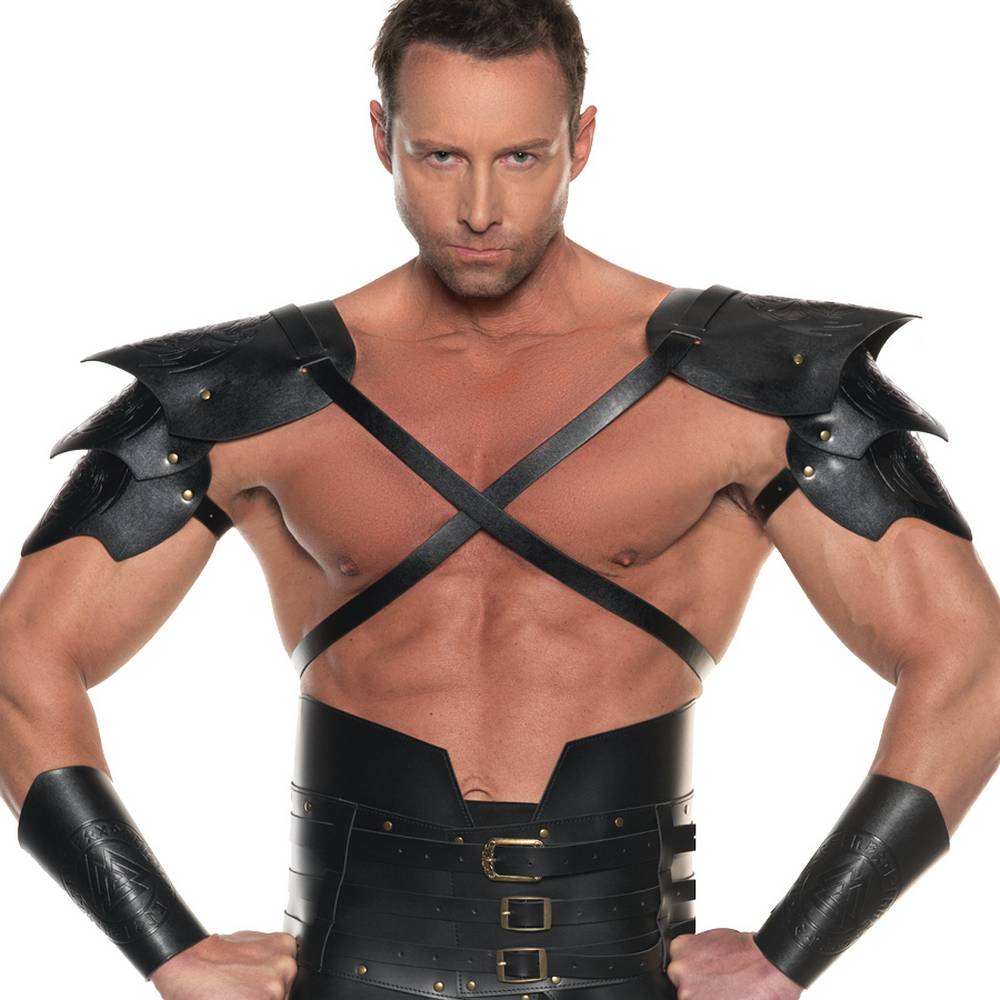 Dragon Warrior Double Shoulder Pauldrons - faux leather