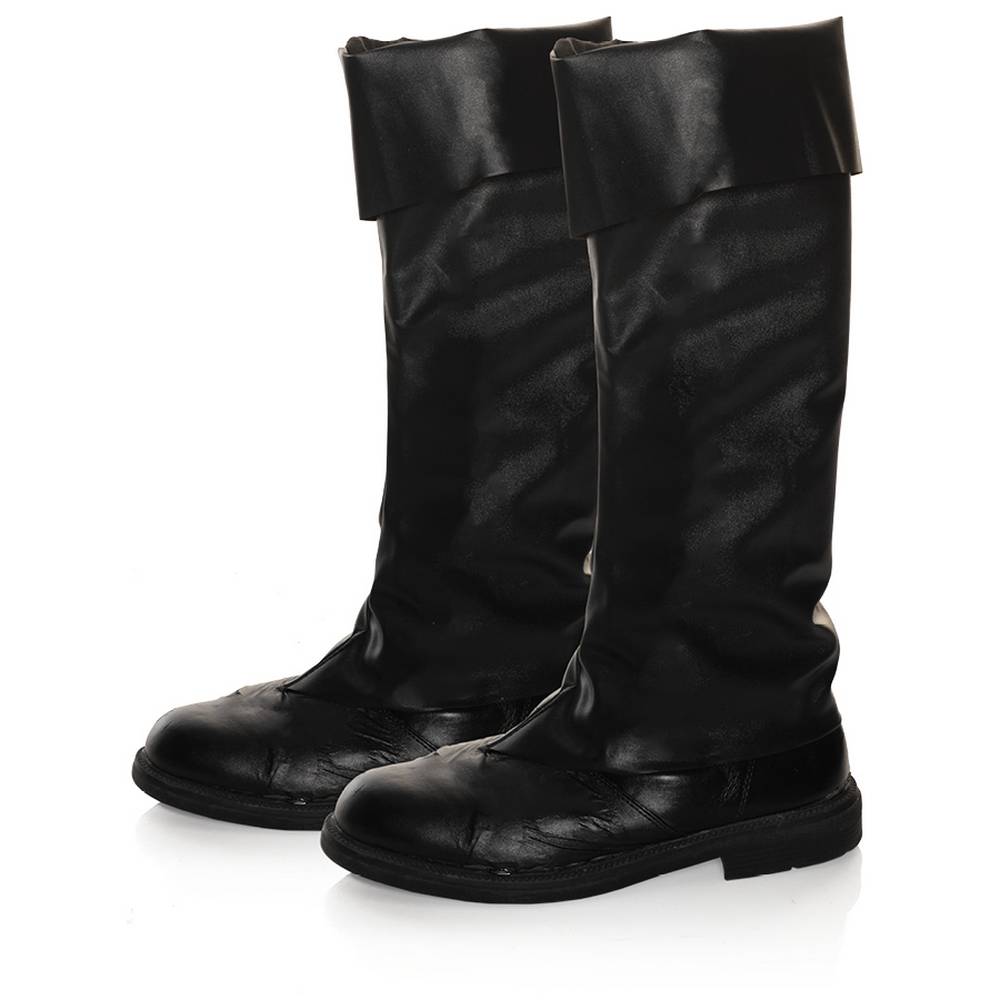 Couvre-bottes noirs en simili cuir