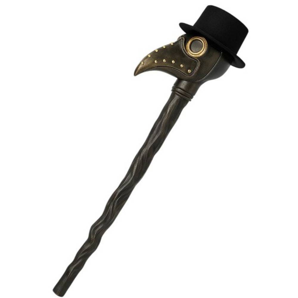 Plague Doctor Staff with Mini Top Hat