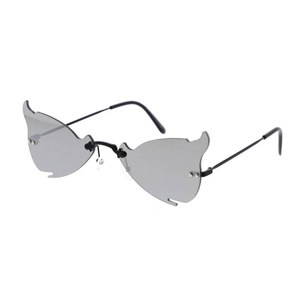 Unisex Metal Devil's Horns Sunglasses Novelty With Mirror Lens