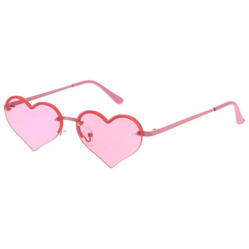 Lunettes de soleil en forme de cœur de taille moyenne avec verres colorés - Assorties