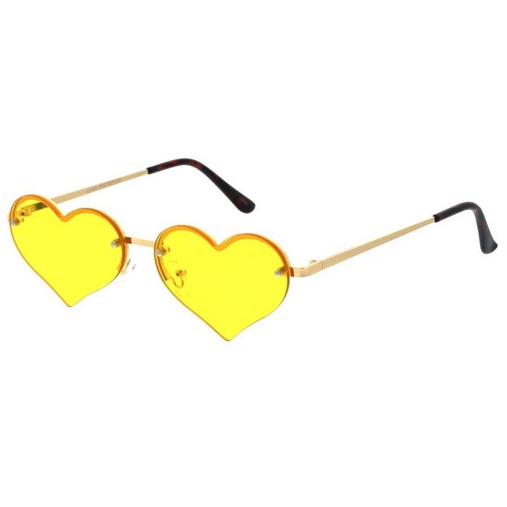 Lunettes de soleil en forme de cœur de taille moyenne avec verres colorés - Assorties