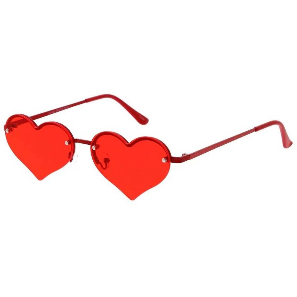Lunettes de soleil en forme de cœur de taille moyenne avec verres colorés - Assorties