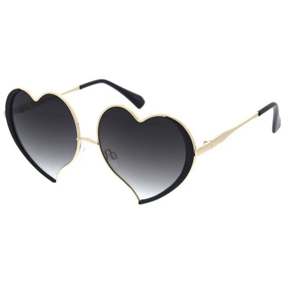 Women's Metal Large Heart Shaped Frame Sunglasses