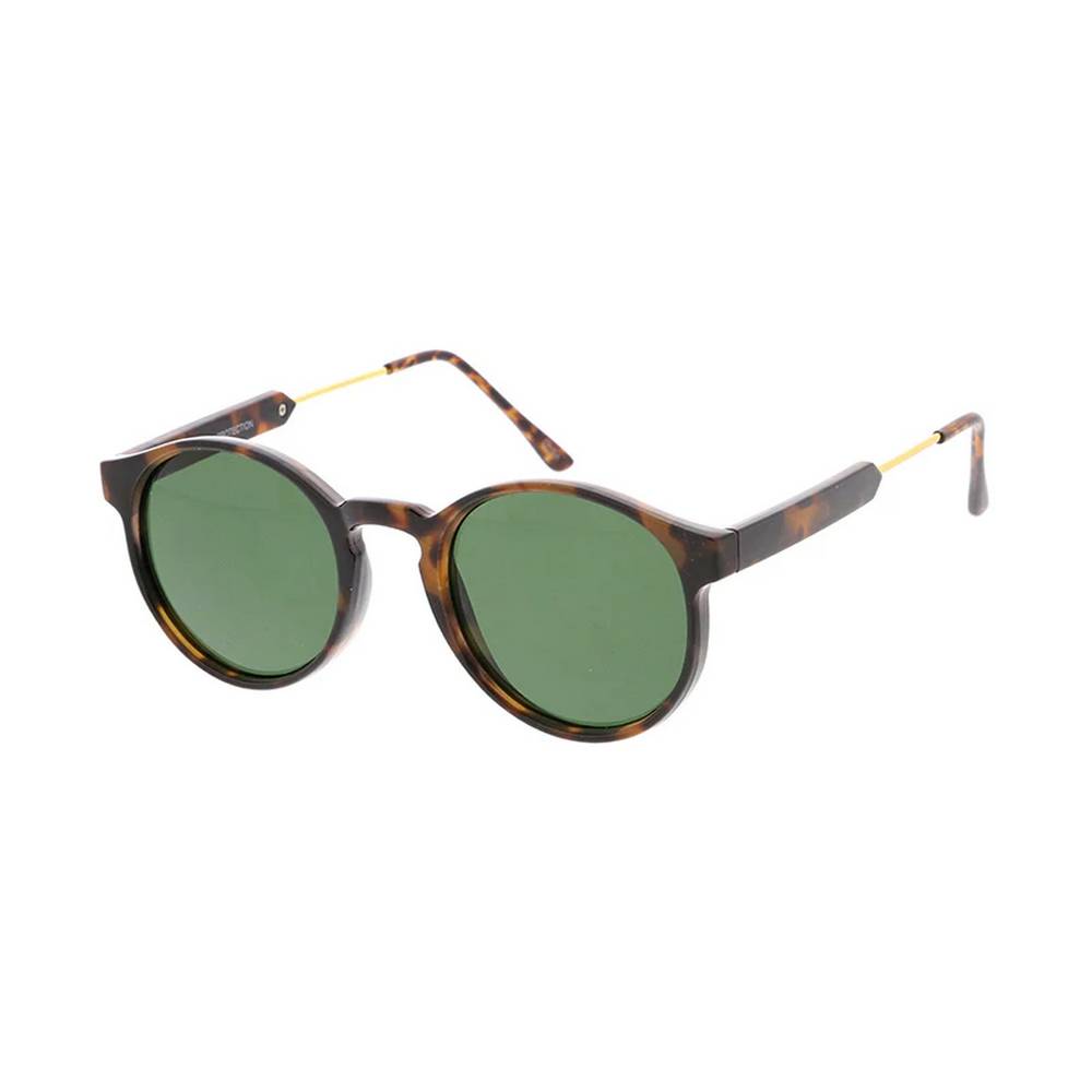 Unisex Plastic Round Hipster Sunglasses Small Frame with Metal Tips
