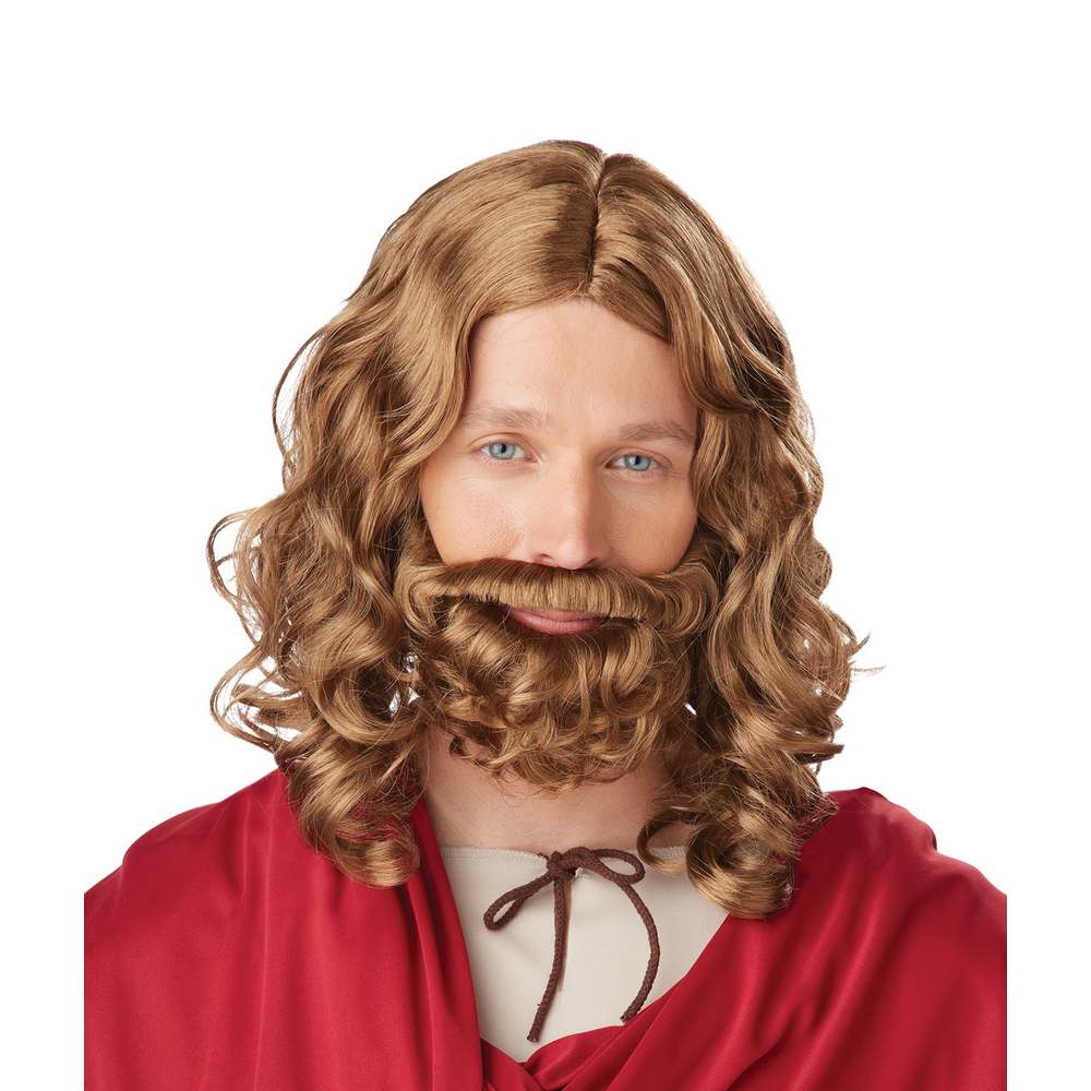 Jesus Wig and Beard, religious man disguise wig