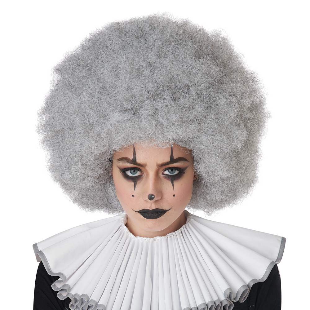 Jumbo Afro Clown Wig - grey