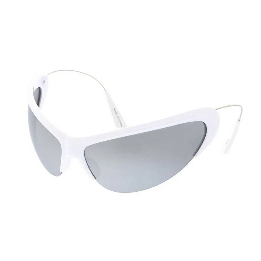Unisex Plastic Large Futuristic Wrap Frame with Metal Wire Arms