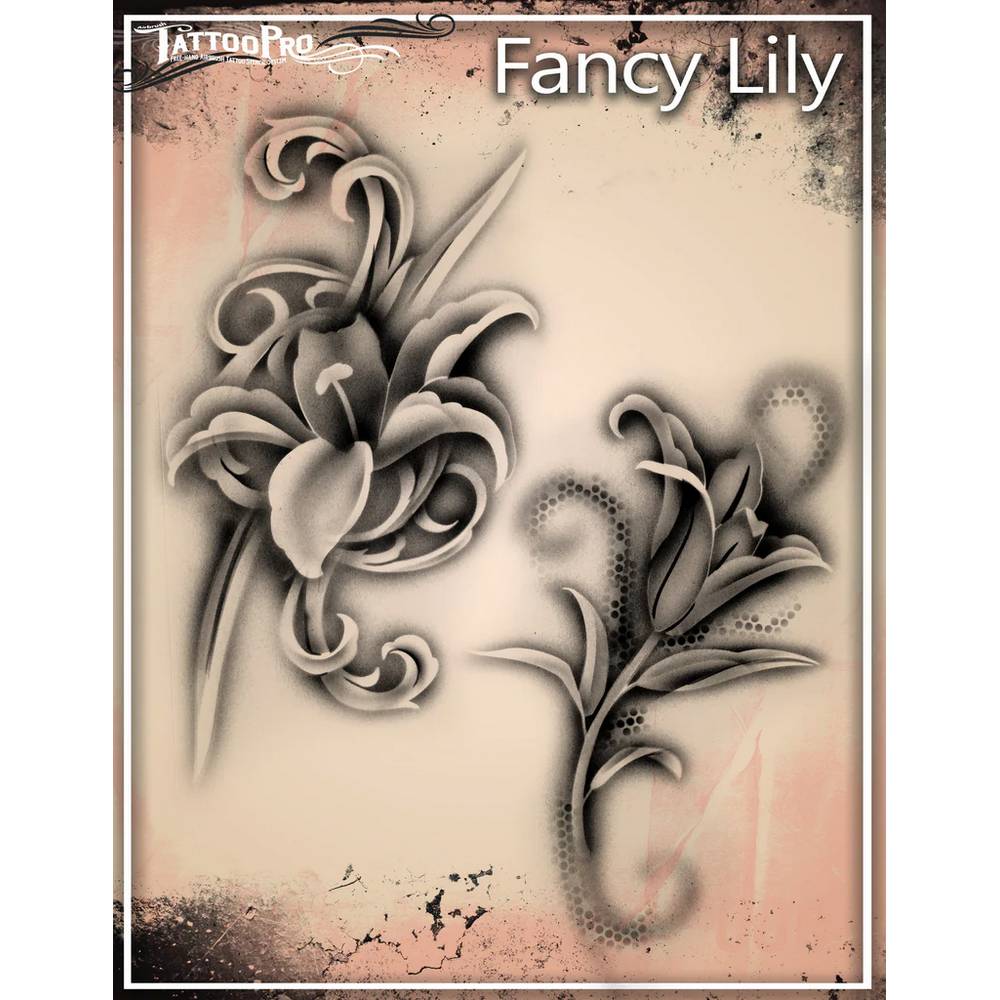 Tattoo Pro Fancy Lily Stencil - 114