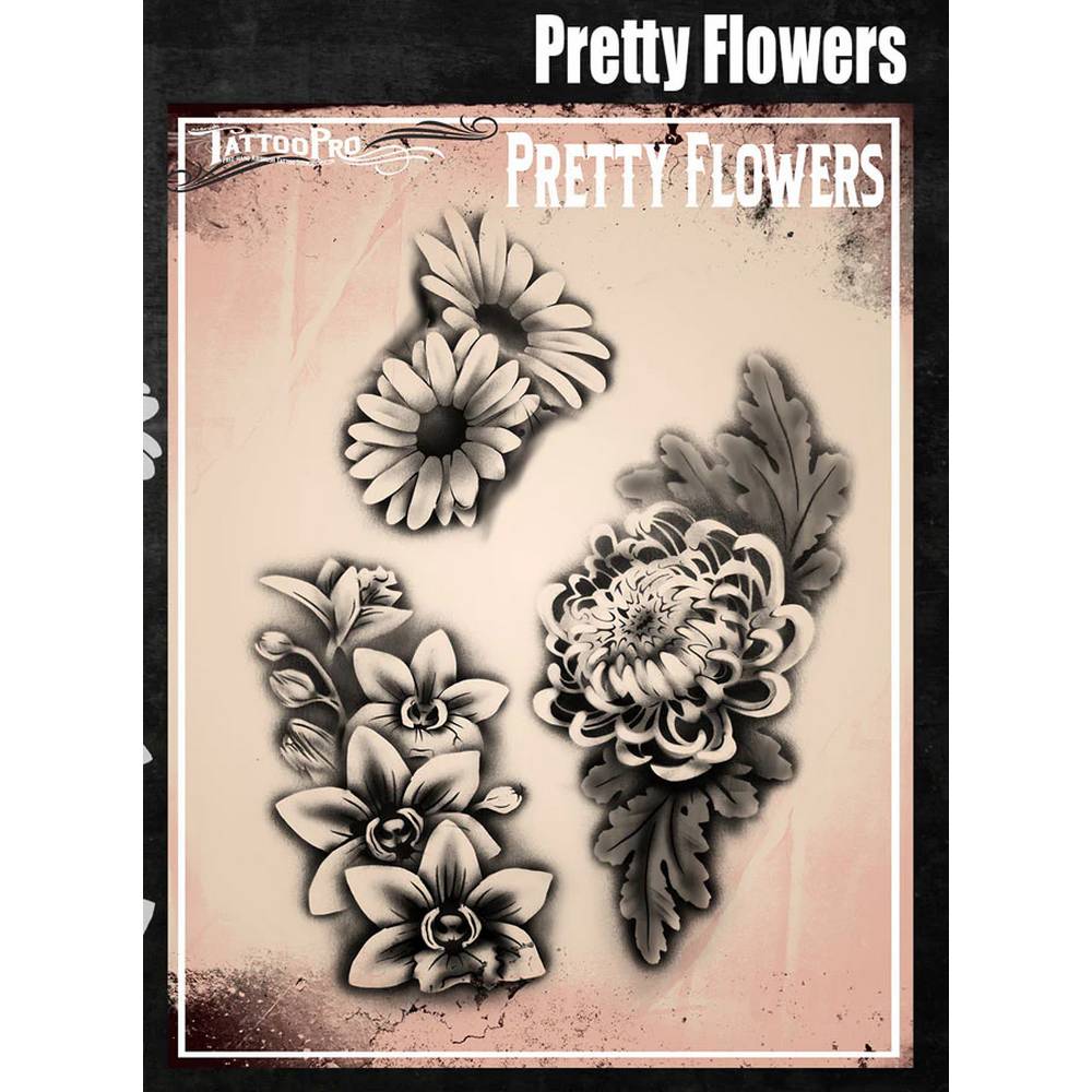 Tattoo Pro Pochoir Jolies Fleurs - 188