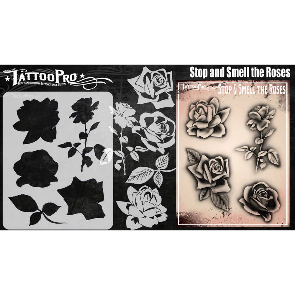 Tattoo Pro Stop And Smell The Roses Stencil - 189
