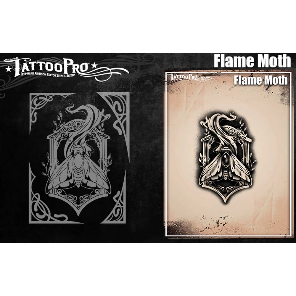 Tattoo Pro Flame Moth Stencil - 207