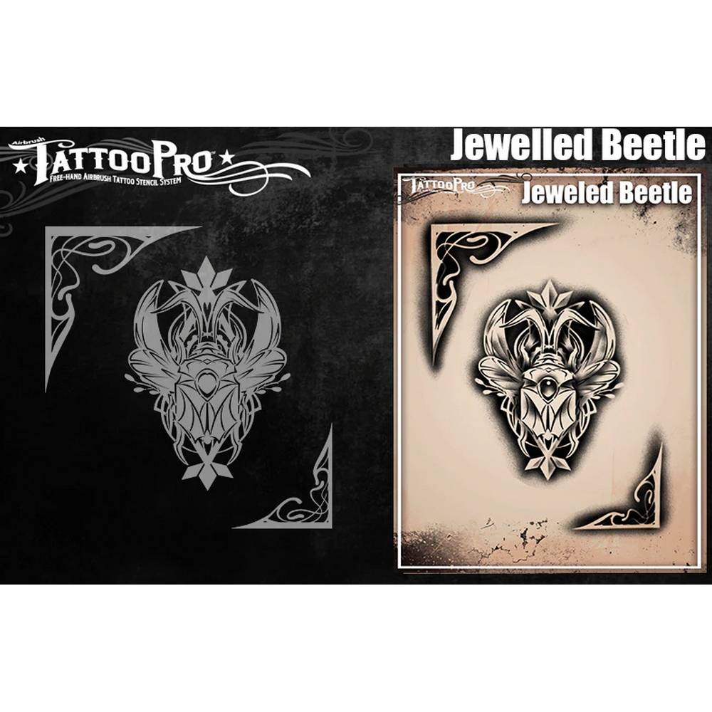 Tattoo Pro Jewelled Beetle Stencil - 208