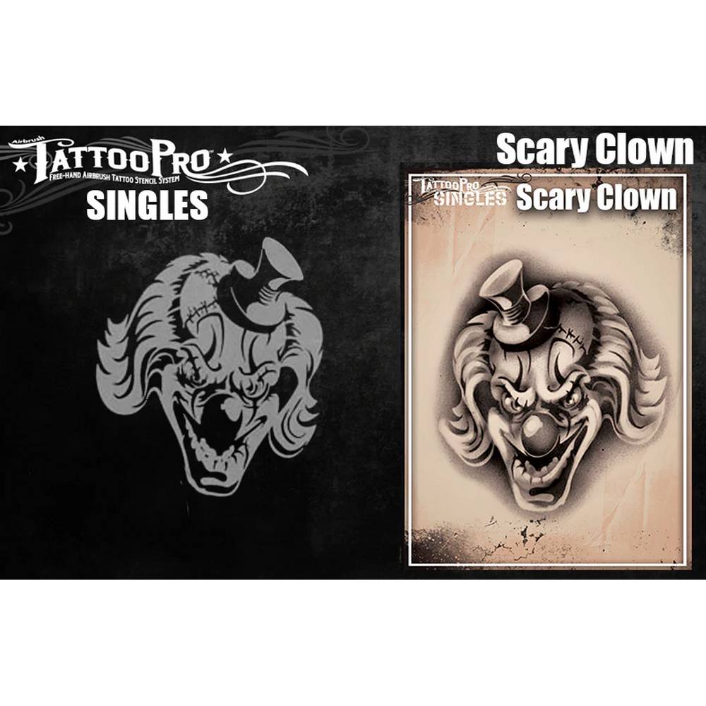 Tattoo Pro Pochoir Clown Effrayant - Unités S107