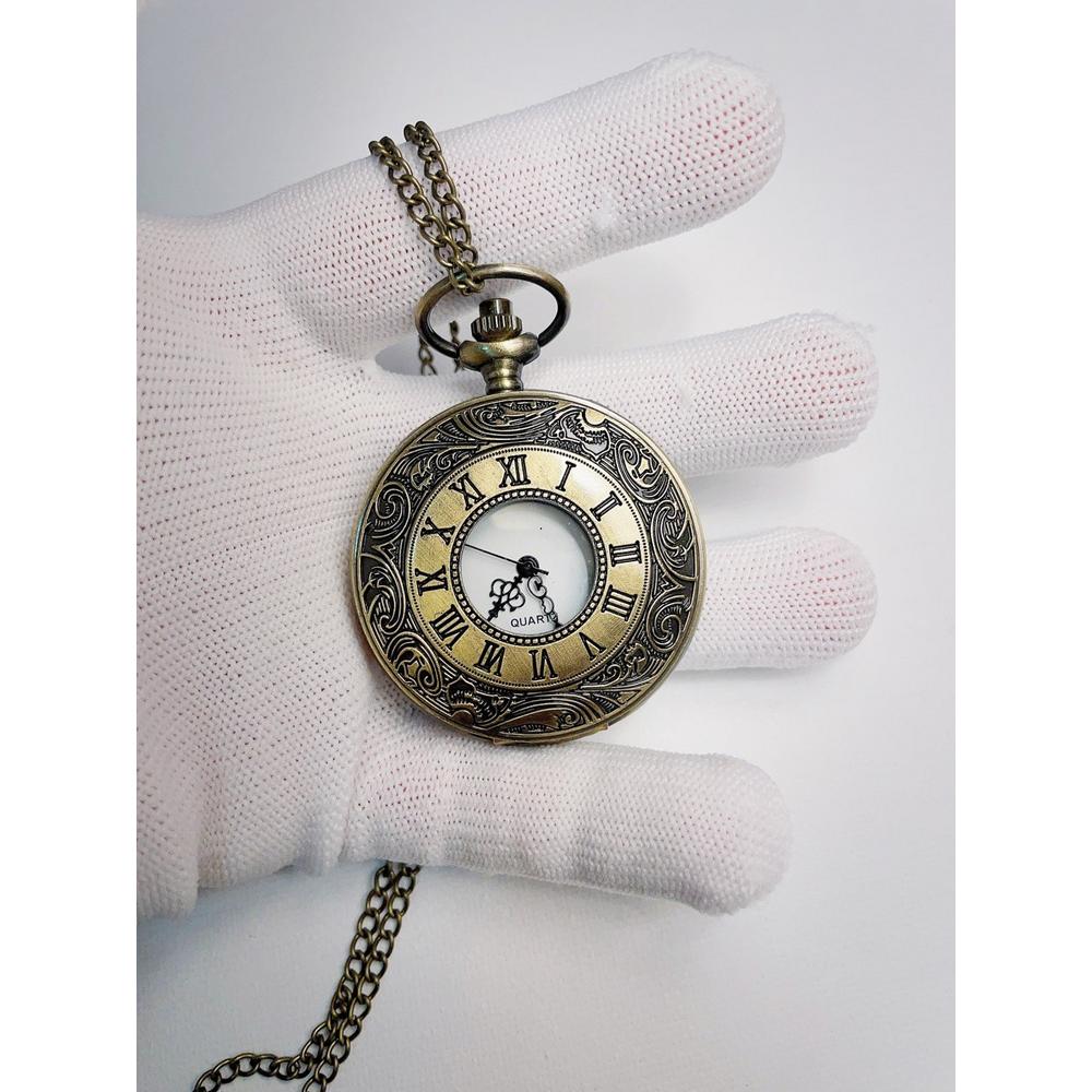 Antique-Style Pocket Watch with Chain