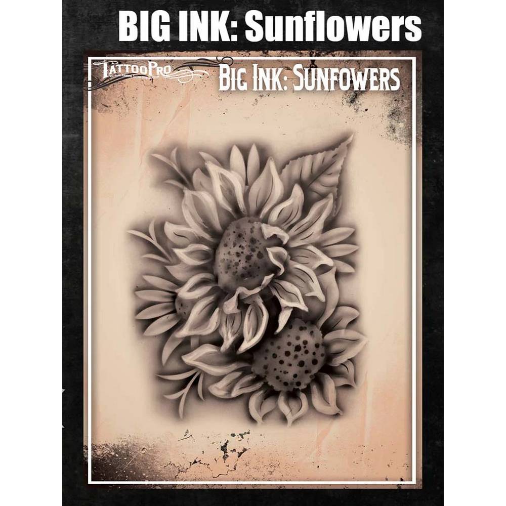 Tattoo Pro Fleurs Tournesols Pochoir Tatouage - Big Ink 107