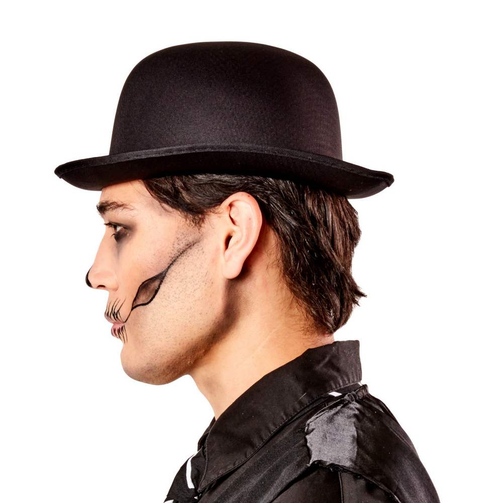Chapeau Bowler en Satin Deluxe - Noir