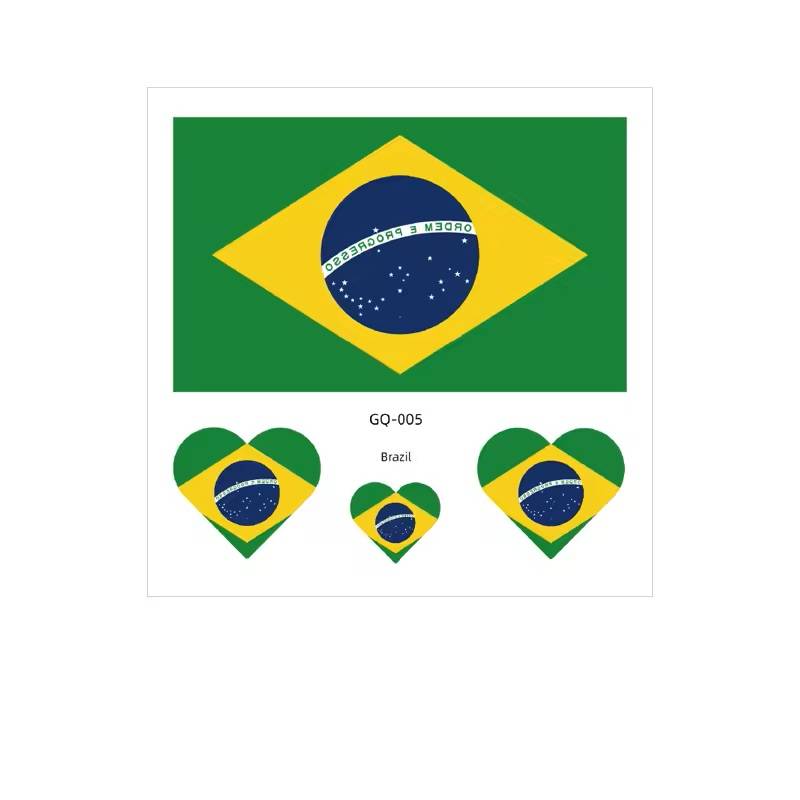 Tatouage Drapeau - Autocollant de tatouage temporaire pour le visage