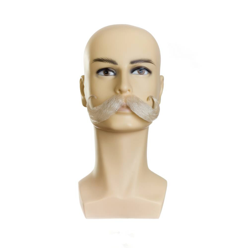 Moustache blanche en cheveux humains Père Noël - CM23