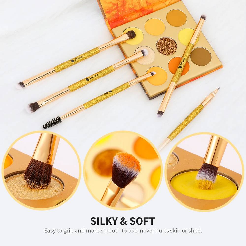 Ducare Gold 5Pcs Dual-Ended Eye Brush Set