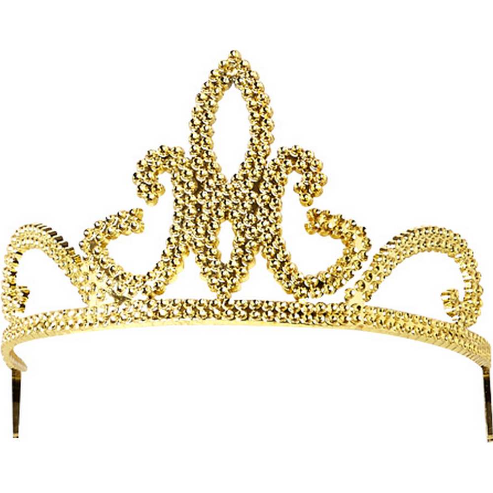 Plastic TIARA with Combs - Gold