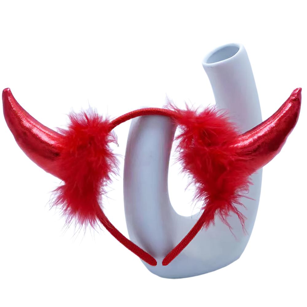 Red Devil headwear with feather
