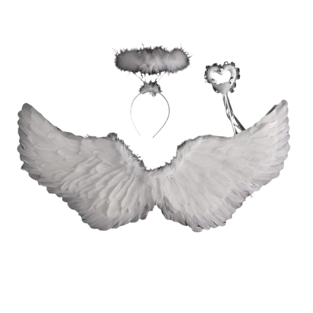 Ailes d'ange avec halo et baguette 80x40