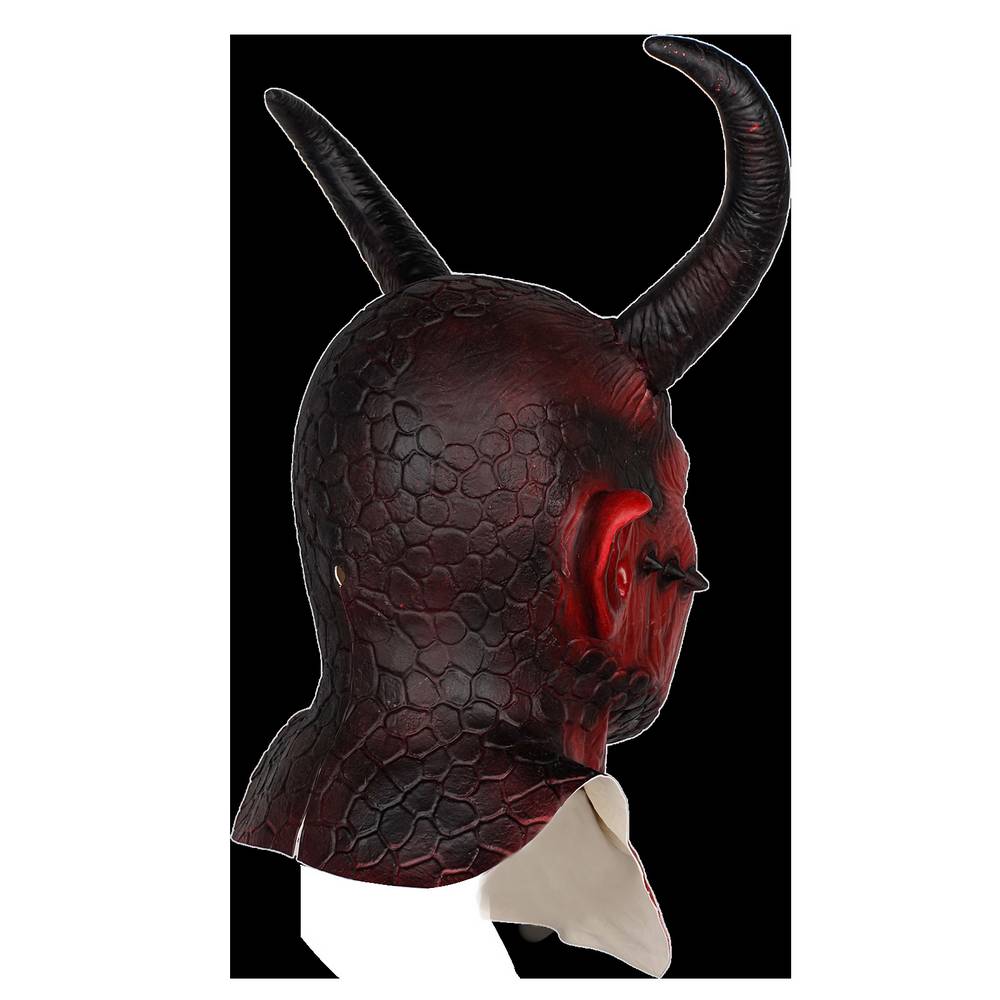 Masque en latex de diable rouge avec cornes