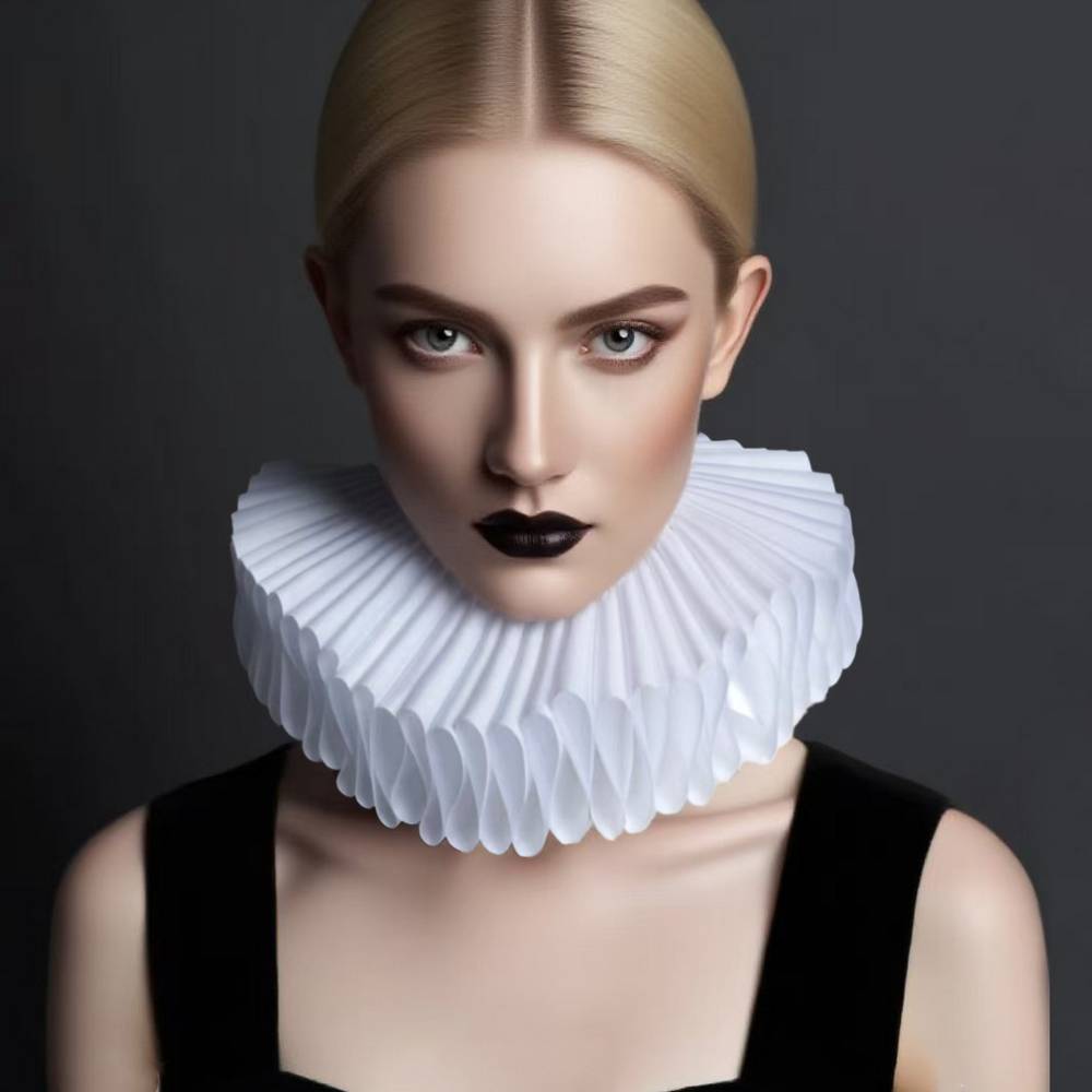 Victorian Elizabethan Ruff Collar - white