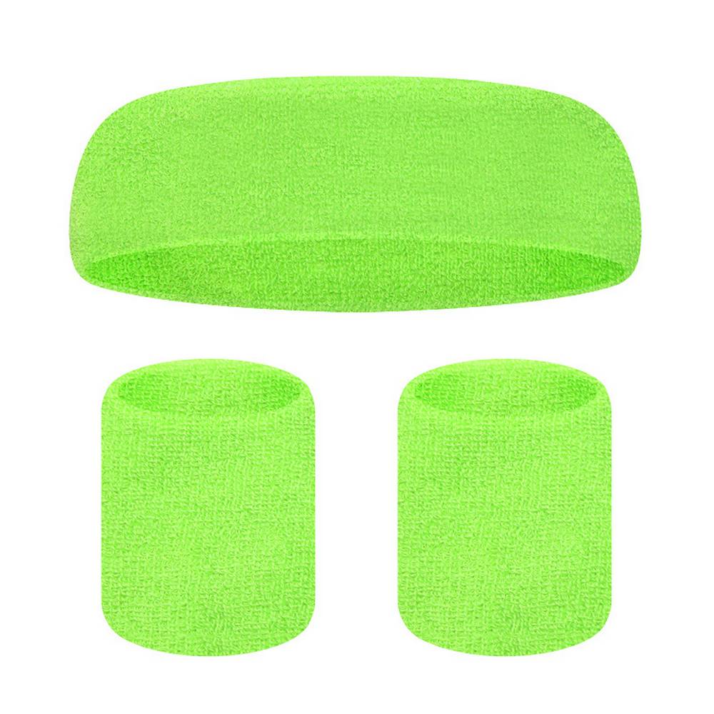 80s Neon Sweatband Set with headband and wristbands