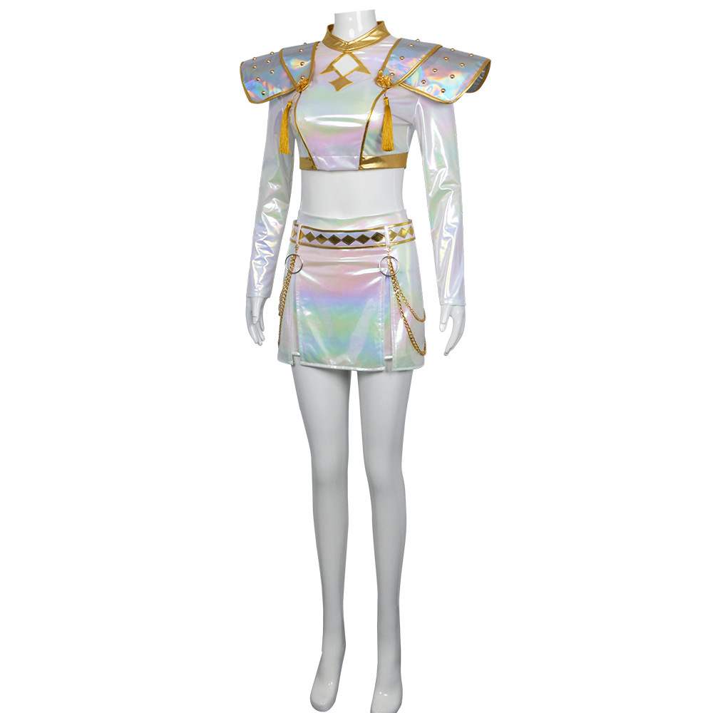 Z pop idol rapper huntress cosplay white Costume - Adult