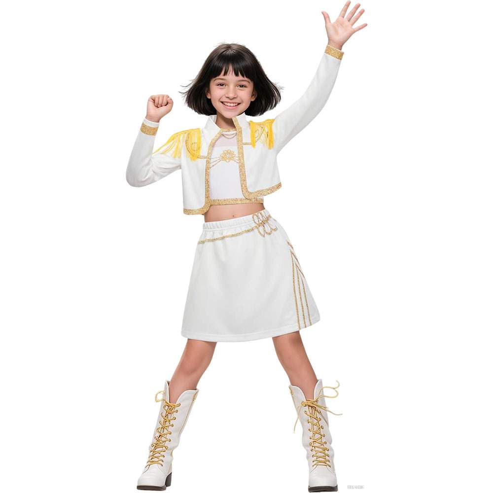 M idole pop danse costume blanc guerrière - enfant
