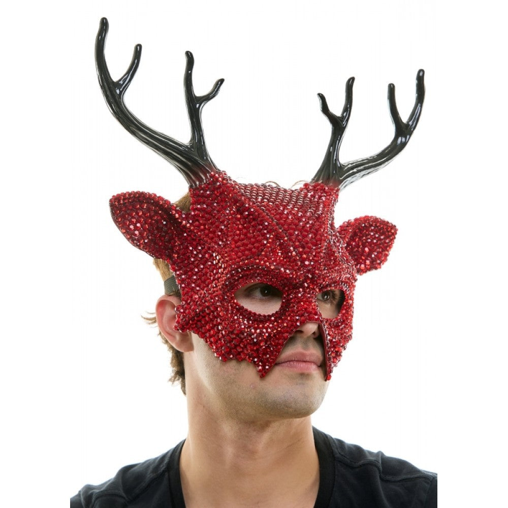  Rhinestone Devil Mask
