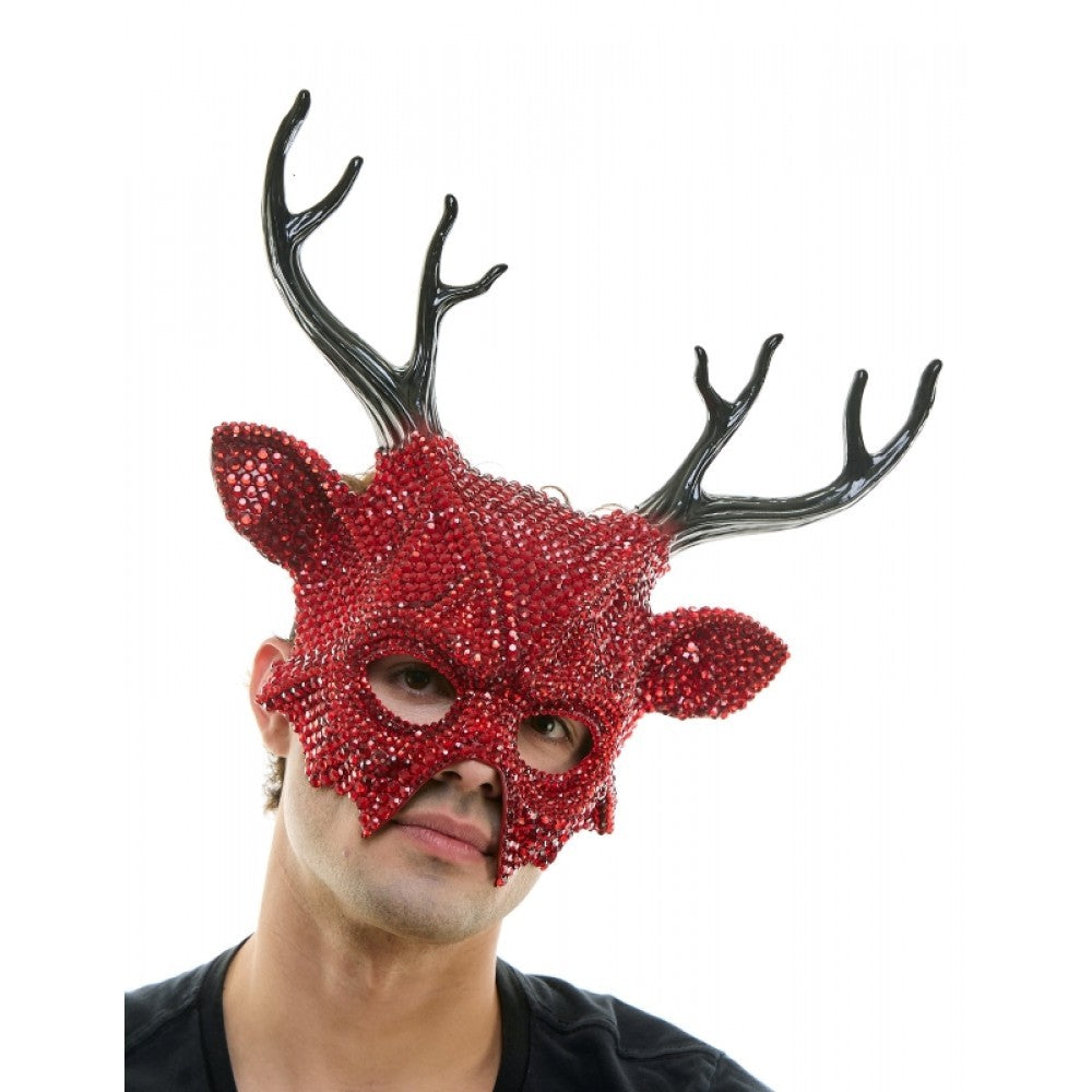  Rhinestone Devil Mask