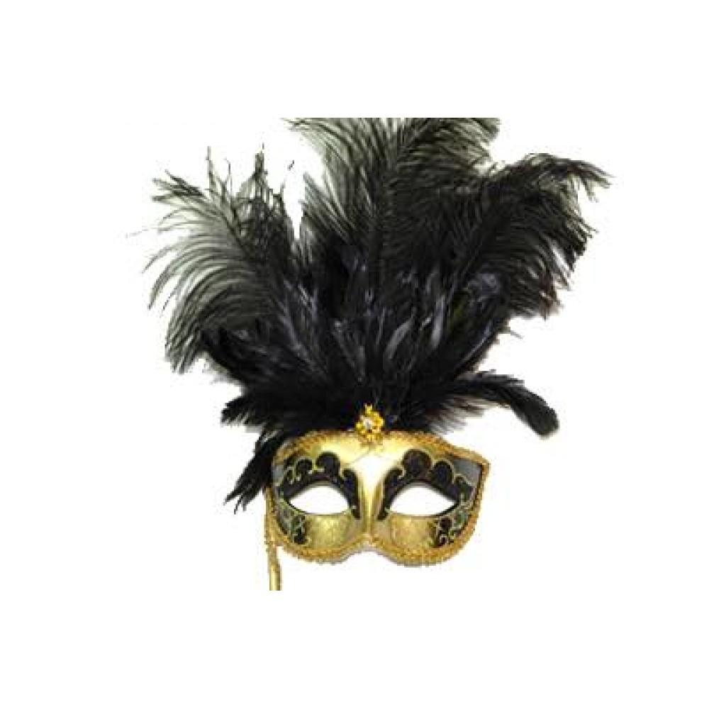 masquerade-feather-mask-with-stick