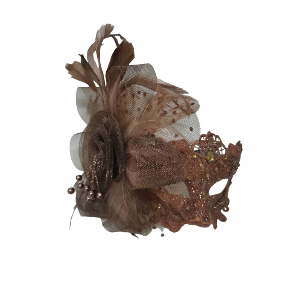 Masquerade Fairy Lace Mask With Flower Ornament