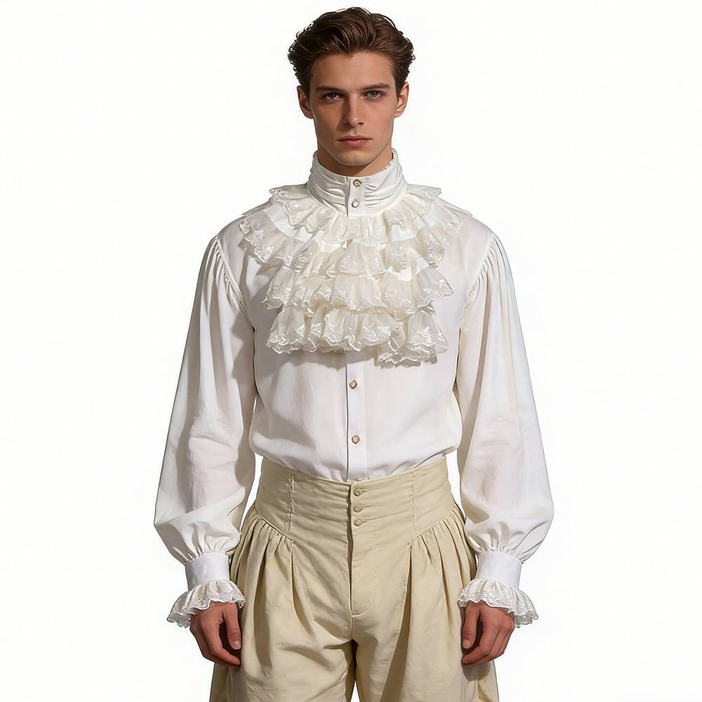 Victorian Ruffled Jabot Shirt – Renaissance Pirate & Vampire Top