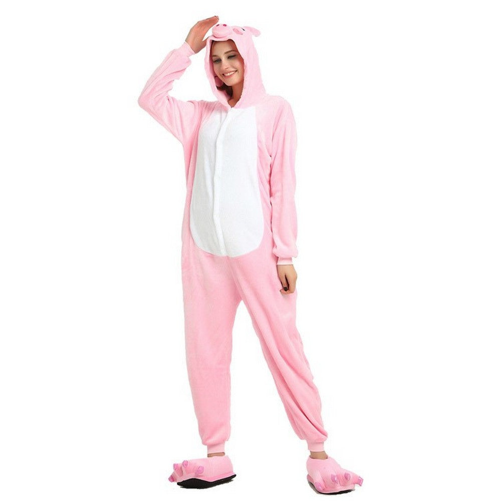 Pink Pig onesie Adult Costume