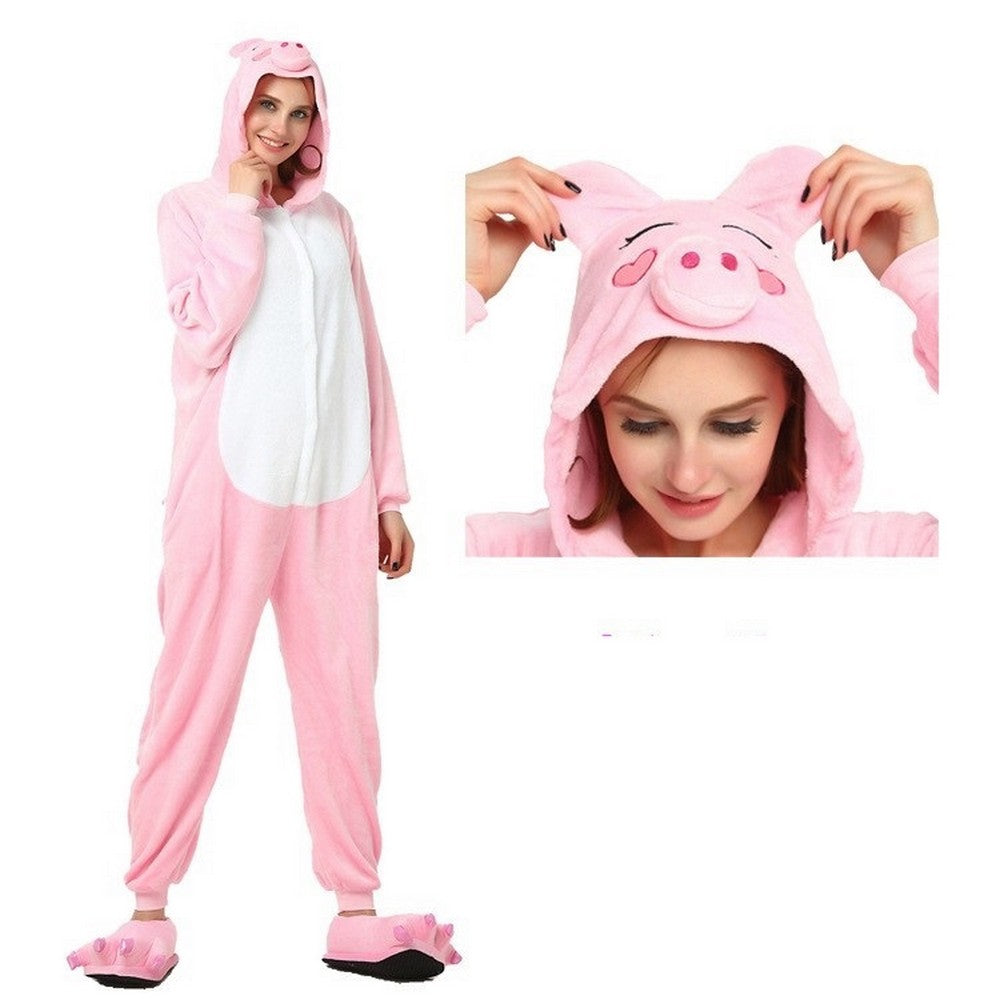 Pink Pig onesie Adult Costume