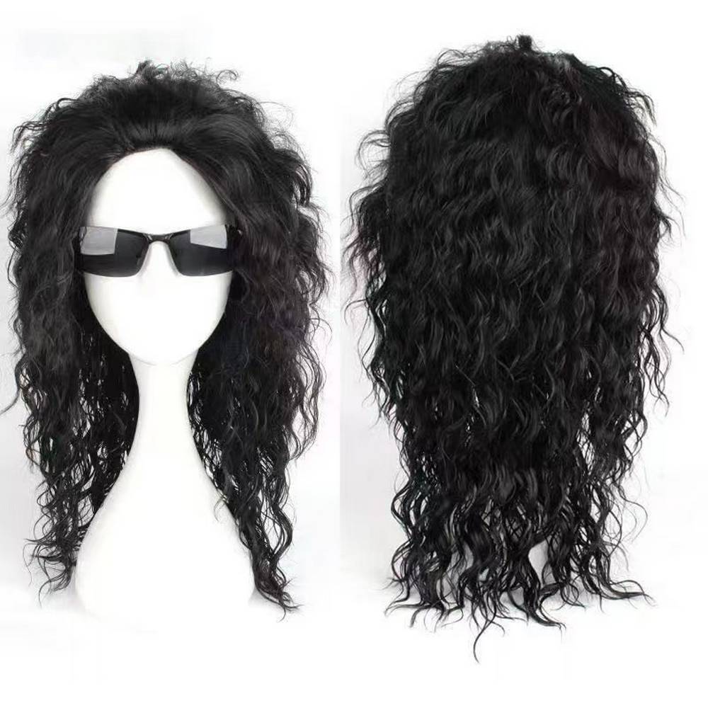 Curly Black Costume Wig – Pop Star Style