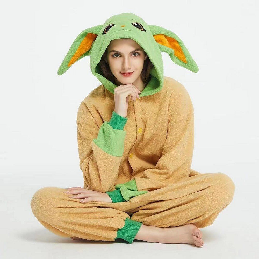 Adult Onesie Yoda Costume