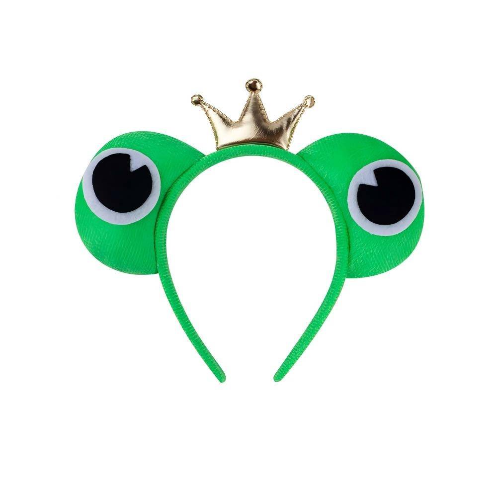 Serre-tête prince grenouille avec yeux et couronne