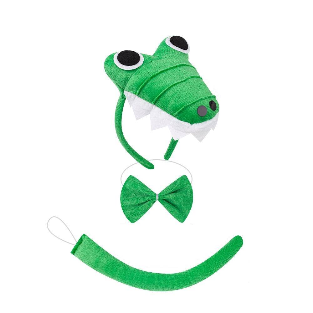 Crocodile Costume Accessory Set – Headband, Bow Tie & Tail