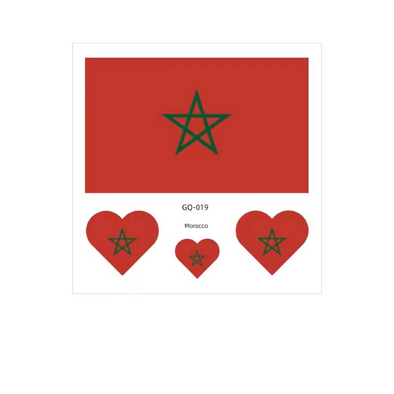 Tatouage Drapeau - Autocollant de tatouage temporaire pour le visage