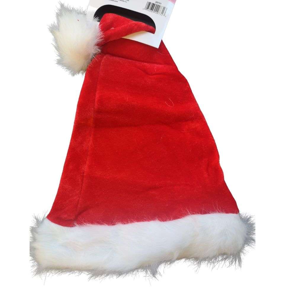 SANTA HAT with Plush Trim - Red