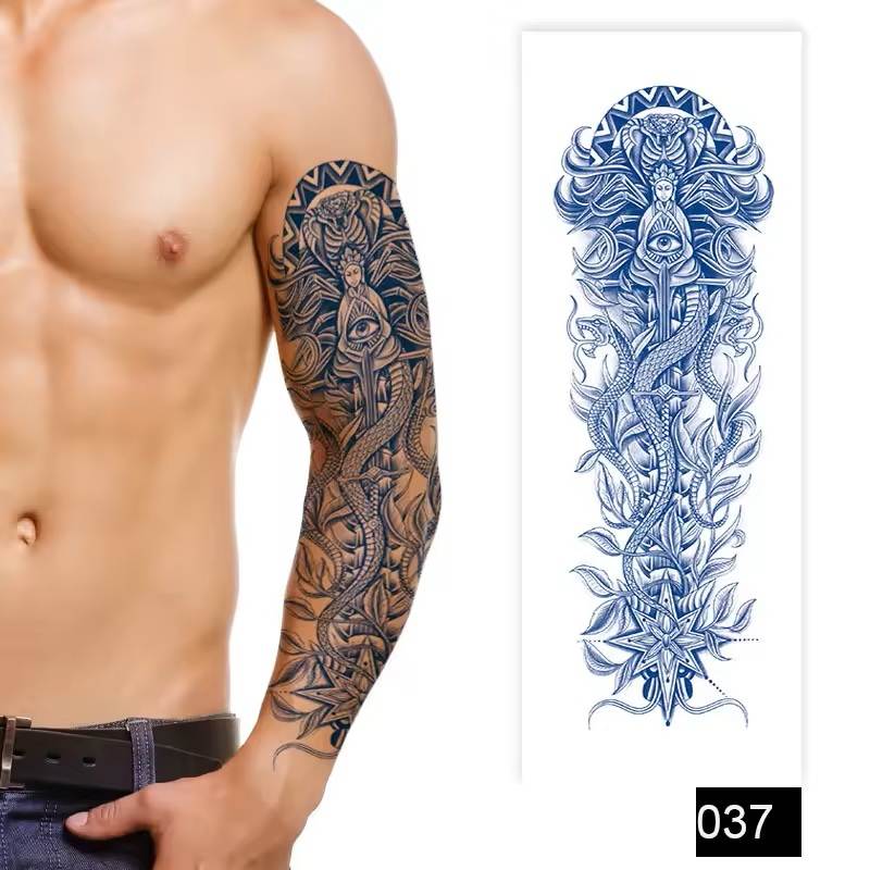 Semi-Permanent Full Arm Sleeve Tattoo - Temporary Tattoos